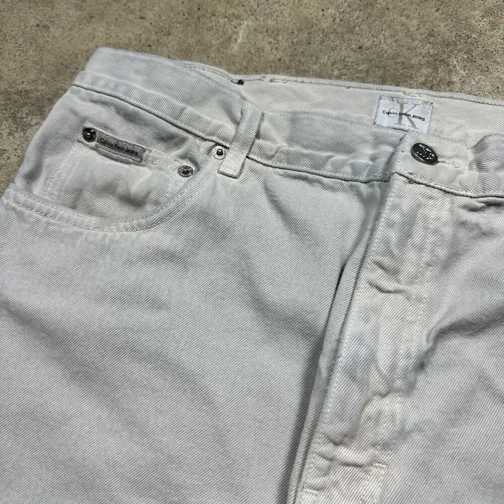 VTG Made in USA White Denim Calvin Klein Jeans Size 38x32